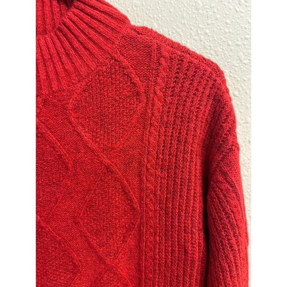 LOFT Red Women’s Sweater Knit Ribbed Dress Size XS - Picture 7 of 10
